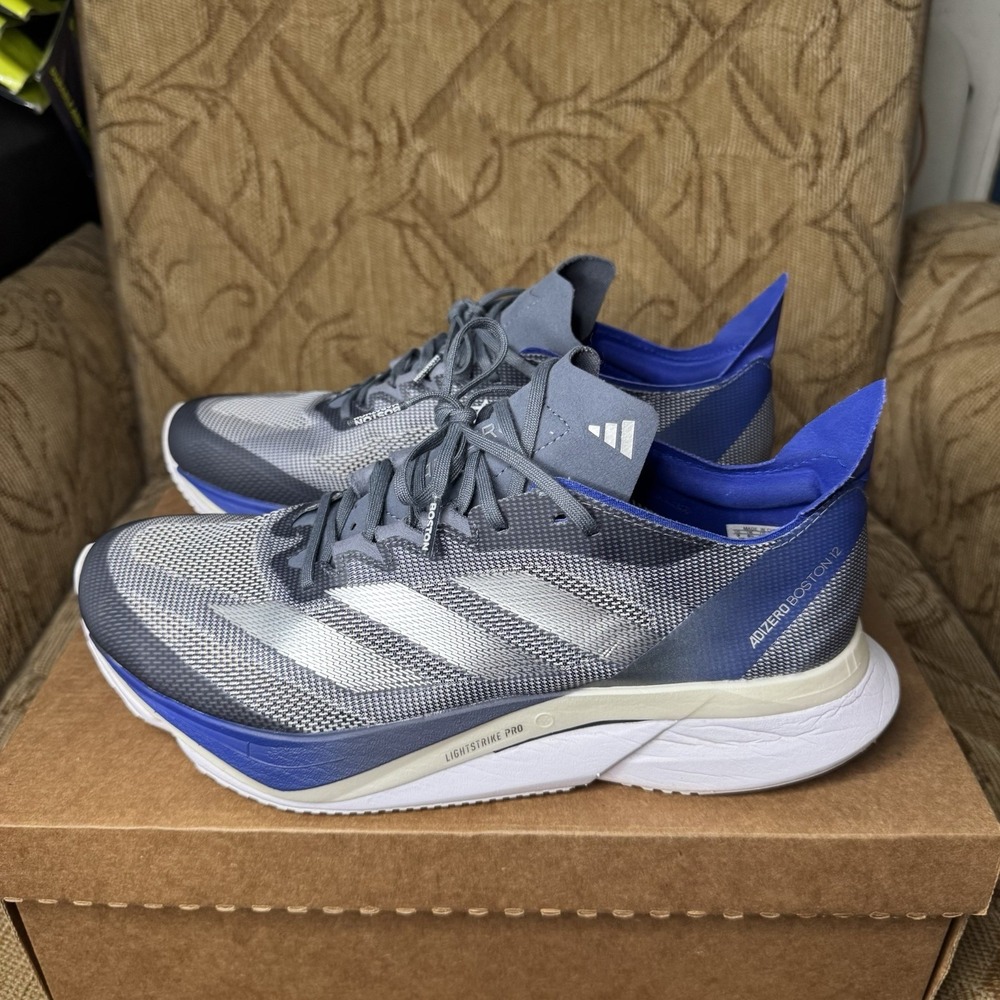 Adidas Adizero Boston 12 Royal Blue Zero Metallic Road Running Womens Size 9